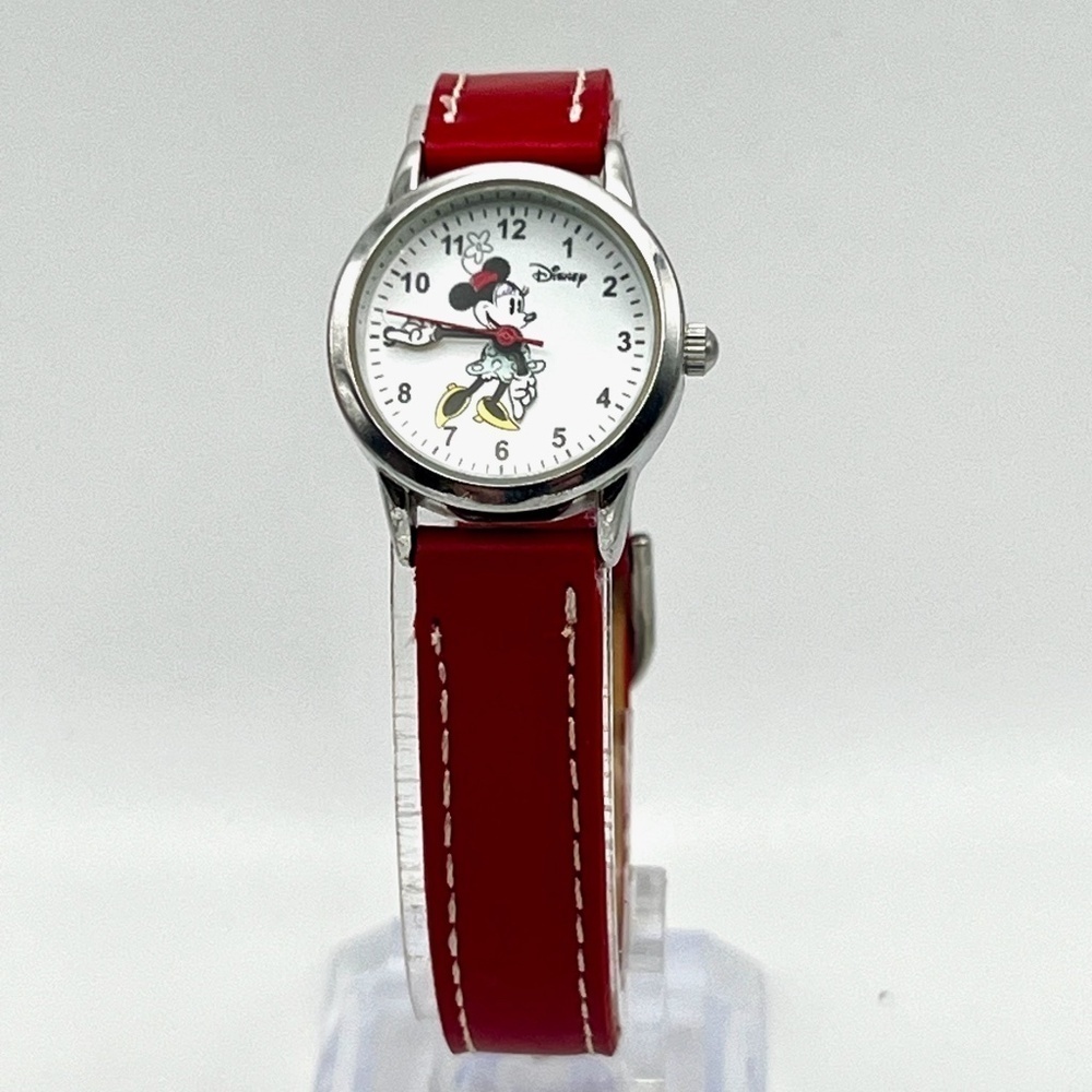 Disney Accutime Minnie Mouse Red leather strap ladies watch working